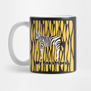 fine stripes,zebra,YELLOW Mug